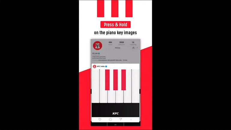 bosque Coherente obtener KFC turns red and white stripes into piano keys for users to create own  tunes on World Music Day